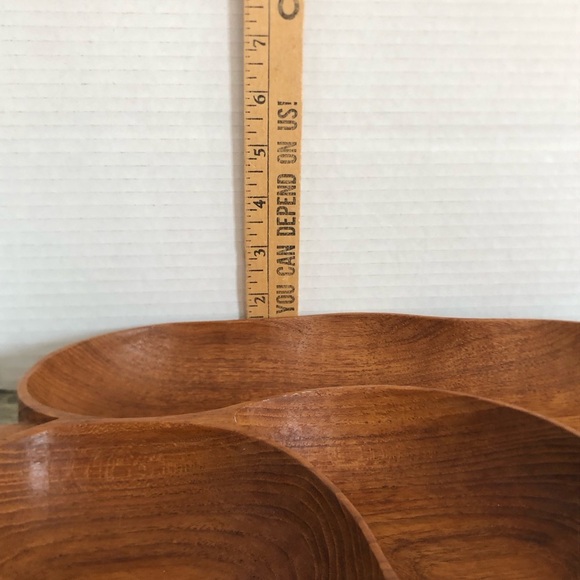 Vtg MCM Hand Carved Leaf Shaped Dish - Picture 11 of 16